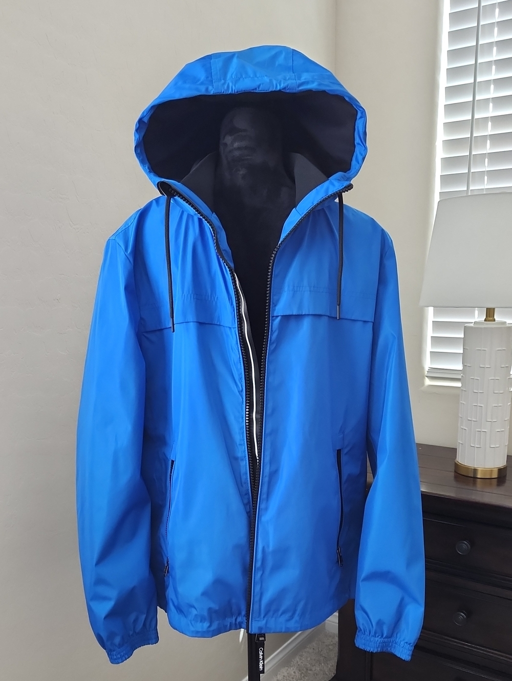 Calvin Klein Bright Blue Hooded Windbreaker